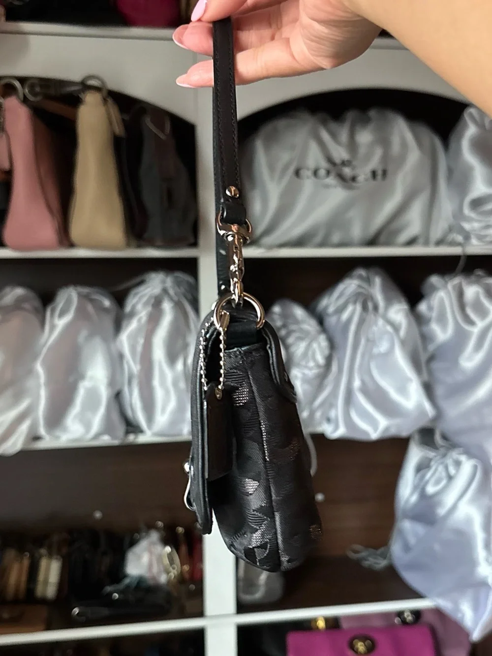 ⛓️‍💥⛓️Y2K COACH Kristin Optic Chainlink Art Large Wristlet Mini Bag⛓️⛓️‍💥